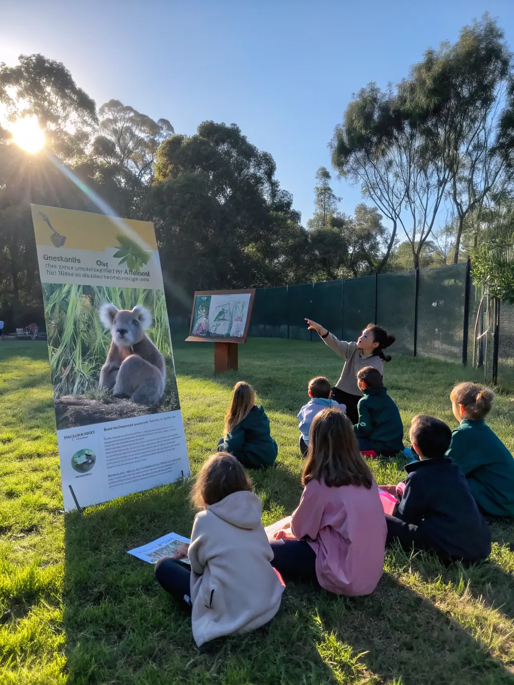 A photograph of children participating in an educational workshop about local wildlife, emphasizing the organization's focus on environmental education and community outreach.