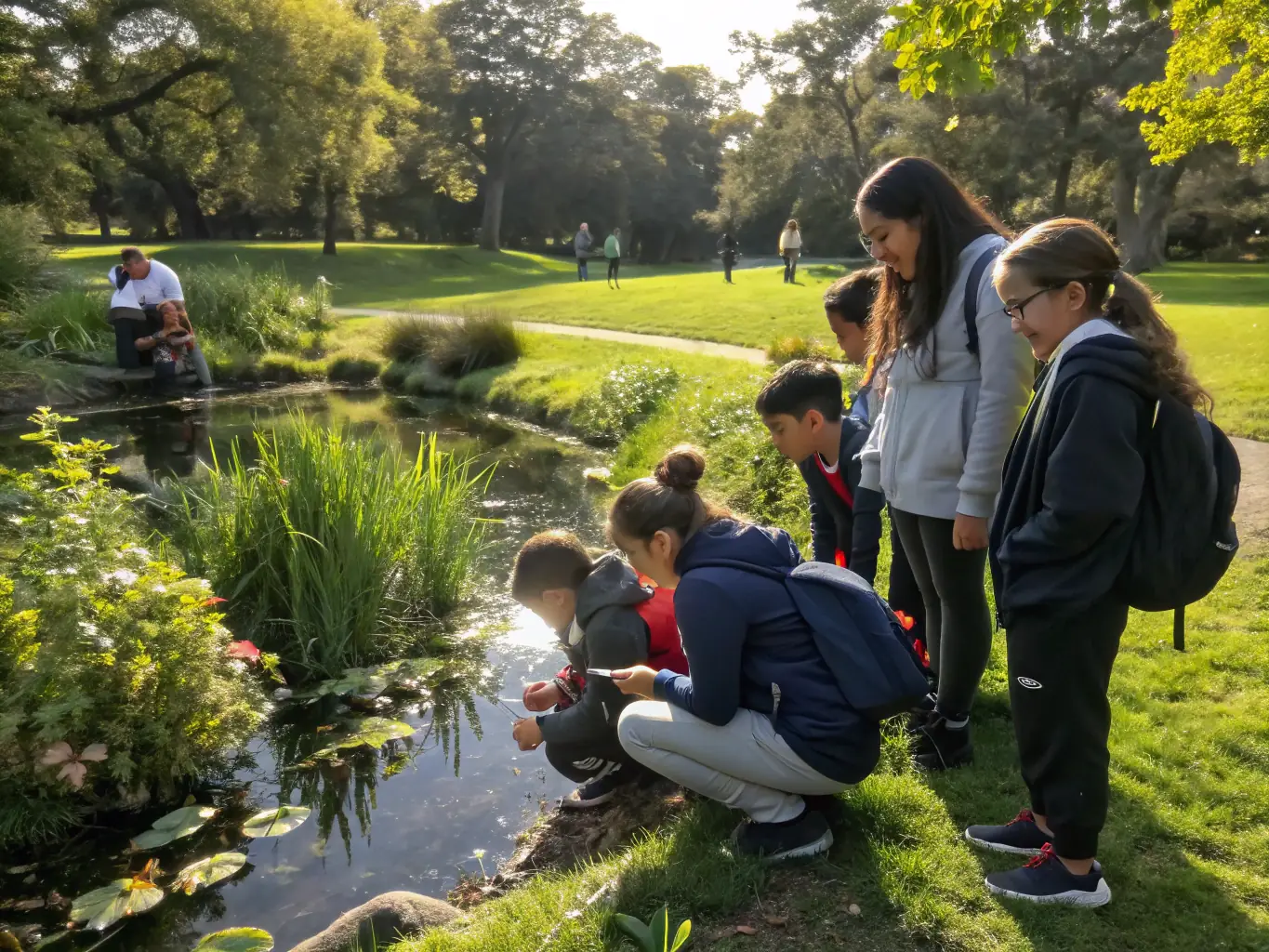 Children participating in an environmental education program, learning about biodiversity and conservation.
